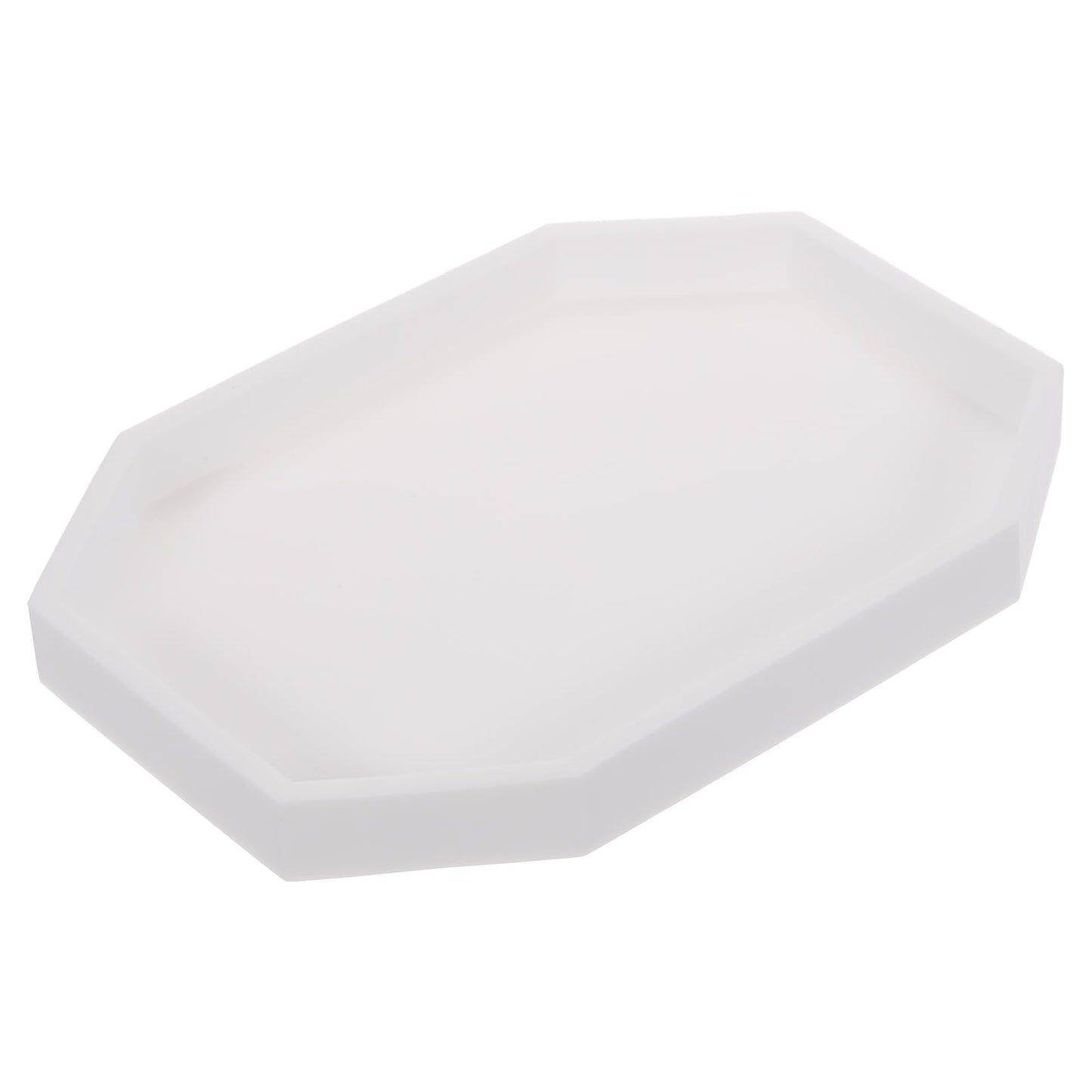 sourcing map Bathroom Vanity Tray, 7.9" x 6" Octagon Silicone Soap Dispenser Trays, Shatterproof Kitchen Sink Organizer for Soaps Keys Candle Trinket