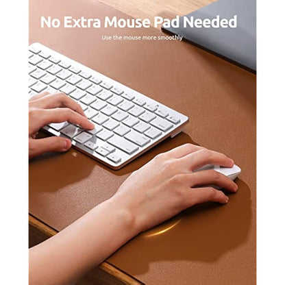 YSAGi Leather Desk Mat, Large Mouse Mat, Non-Slip Desk Pad, Waterproof PU Leather Table Protector Writing Pad for Office and Home (90 x 43 cm, Brown)