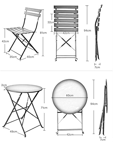 Grand patio Folding Bistro Set 3 Pieces, Conversation Set, Folding 2 Chairs and 1 Table, Weather Resistant, Patio Table Chairs for Balcony,Yard,