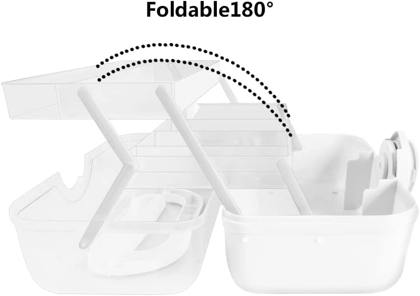 Uotyle Medicine Storage Box 3-Layers Medicine Box With Protable Handle Household Medicine Container For Medicine Storage(White)