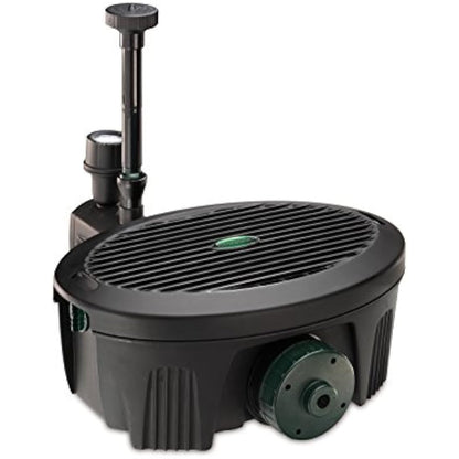 Blagdon Inpond 5-in-1 2000 Easy Care Clean Pond Solution, 10w Pond Pump & Filter with UV Clarifier for Algae Control and Clear Water, LED Light, 3 Fountain Heads, for Ponds Up to 2,000L, Black