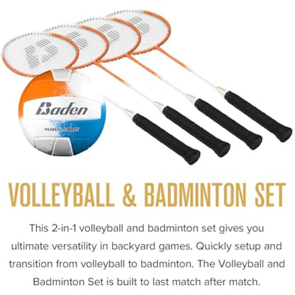 Baden Champions Volleyball Badminton Combo Set