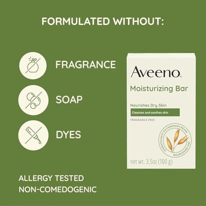Aveeno Moisturizing Bar For Dry Skin, 3.5 Oz ( Pack of 2 )