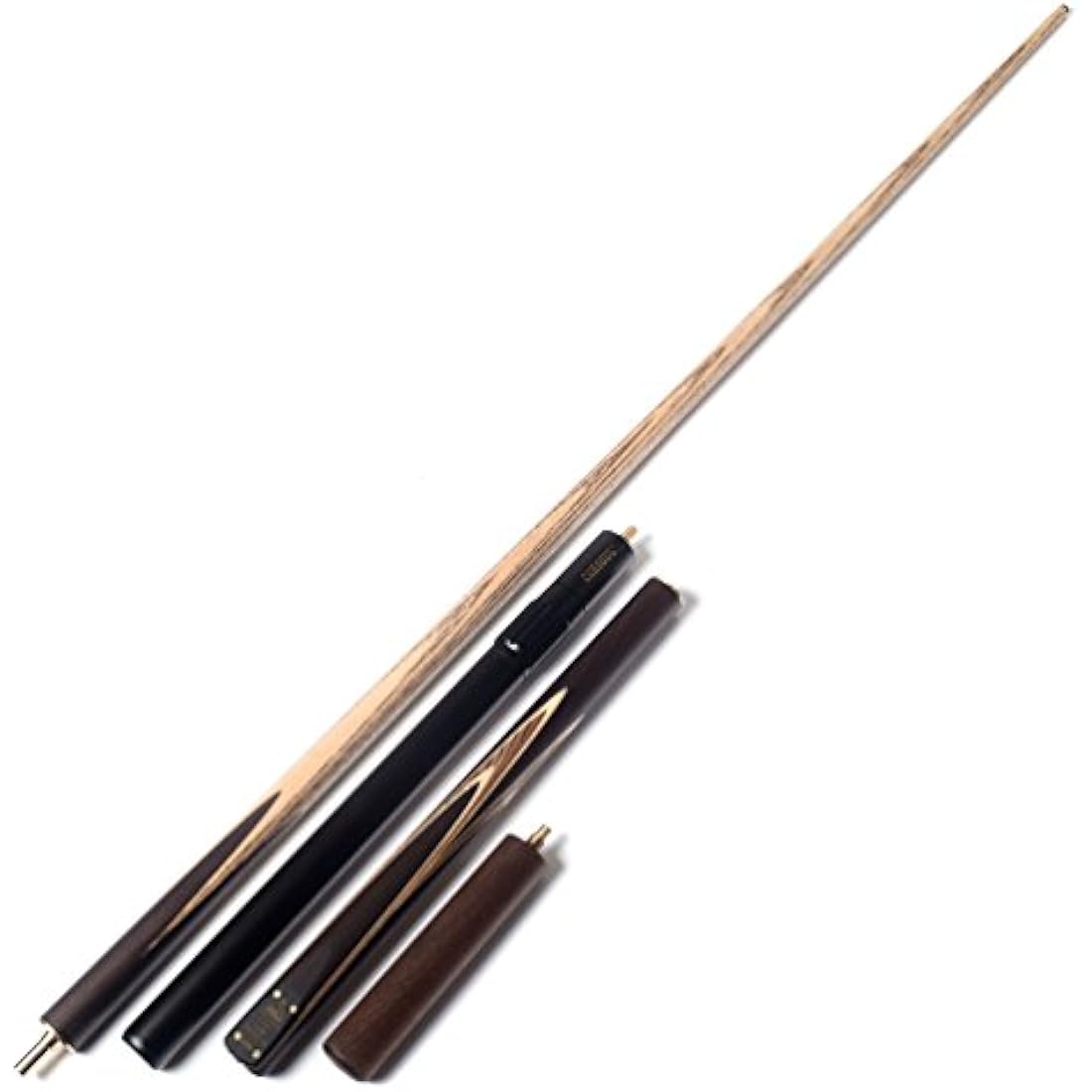 CUESOUL 57" 3/4 Jointed Snooker Billiard Pool Cue Handcrafted 18oz with Telescopic Aluminium Extension & 6" Walnut Extension, Ash Shaft & Walnut Butt, in Aluminium Cue Case, 9.5mm Tip Snooker Cue Set