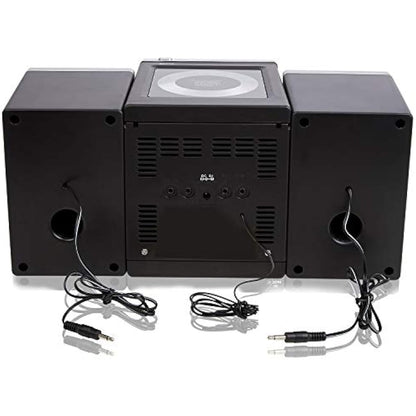 Denver Mini HiFi System CD Player For Home With Speakers - CD Micro System Mains Operated with FM Radio, Clock Radio Alarm, Snooze & Sleep, AUX IN, Remote Control – MCA-230