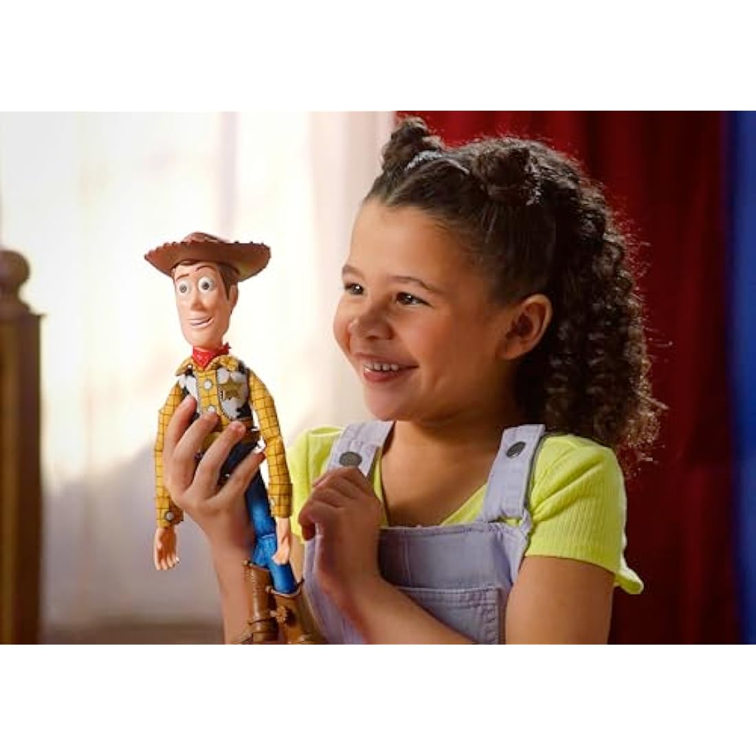 Mattel Disney Pixar Toy Story Roundup Fun Woody Large Talking Posable Figure, 12 Inches Tall with 20 Phrases Authentic Detail, Fabric Plush & Plastic, HFY35