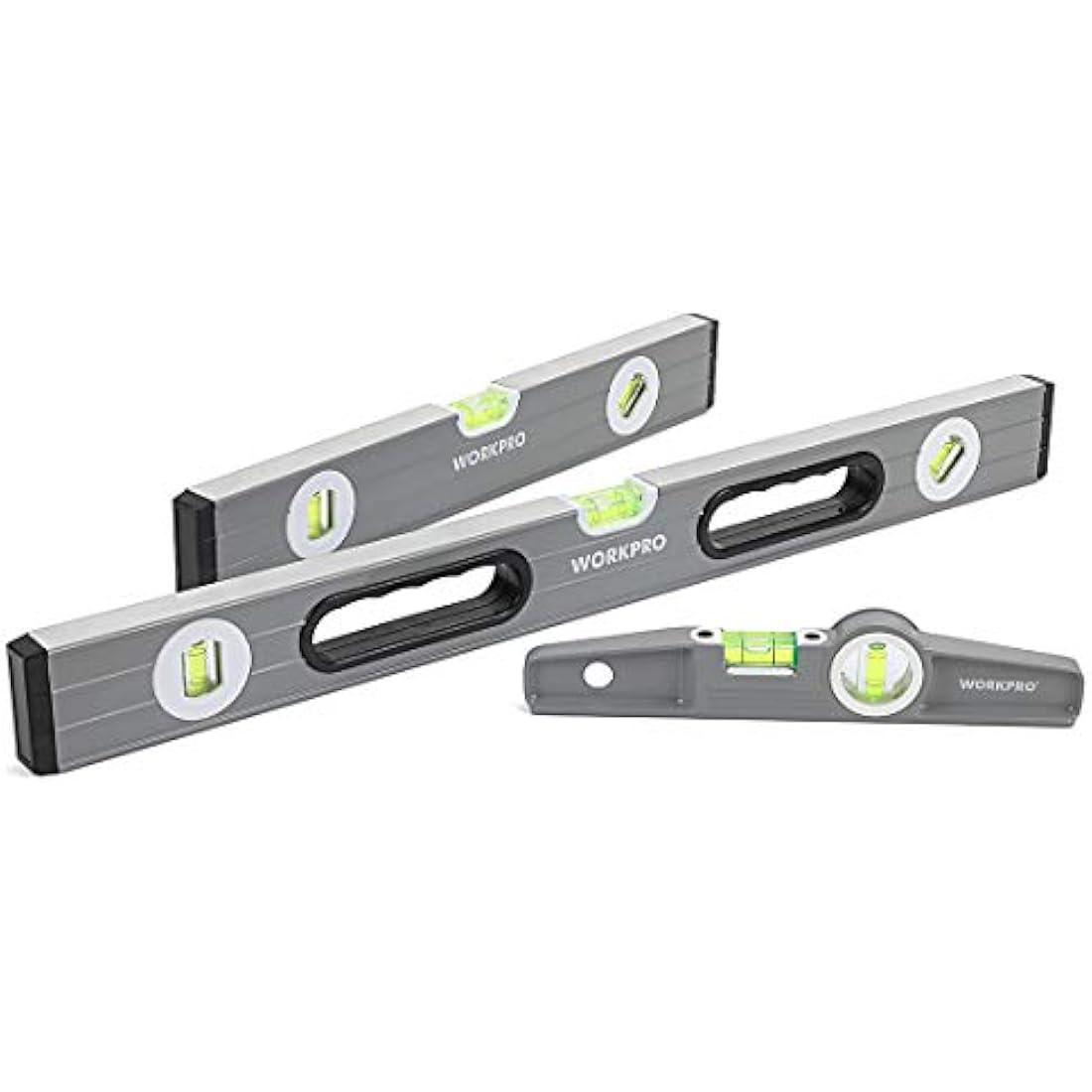 WORKPRO 3-Piece Spirit Level Set(9", 16", 24")， W002900A , Grey