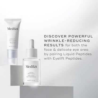 Medik8 Liquid Peptides - 30% Multi-Peptide Age-Defying Serum - Drone-Targeted Technology Smooths & Plumps Wrinkles - Supports Collagen Producing Cells - 30ml