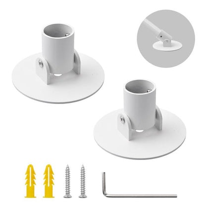 UFURMATE Shower Curtain Rod Bracket, 2Pcs 26mm Inner Diameter Titanium Steel Shower Curtain Rod Single Swivel Flange Curtain Rod Wall-Mount Bracket