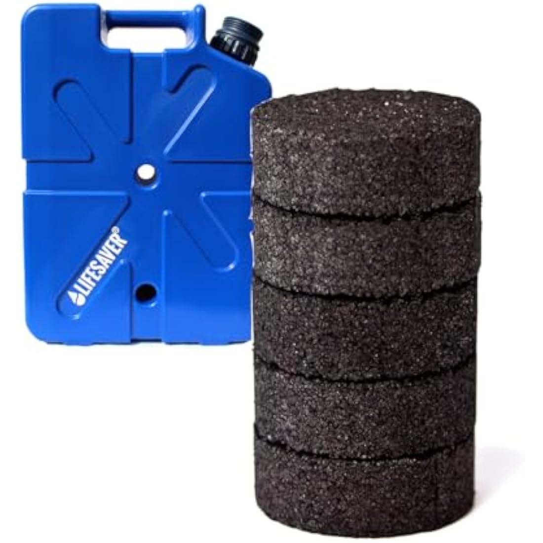 Lifesaver Jerry Can Activated Carbon Filters Portable Water Filter (Pack of 5) - Black