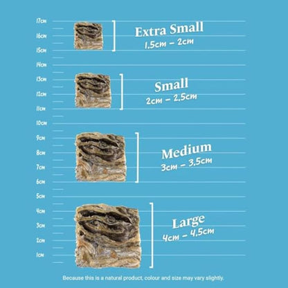 SKIPPER'S Dried Fish For Dogs - Whitefish Skin Jerky Cubes Dog Treats 100% Natural, Healthy, Grain Free & Low Fat - BULK VALUE (Cube Size Medium, 1kg Pack)