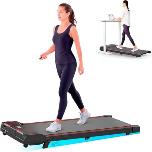 Walking Pad with 5% Incline, 3 In 1 Under Desk Treadmill for Home and Office, Portable Treadmill with LED Display, Remote Control,Installation Free