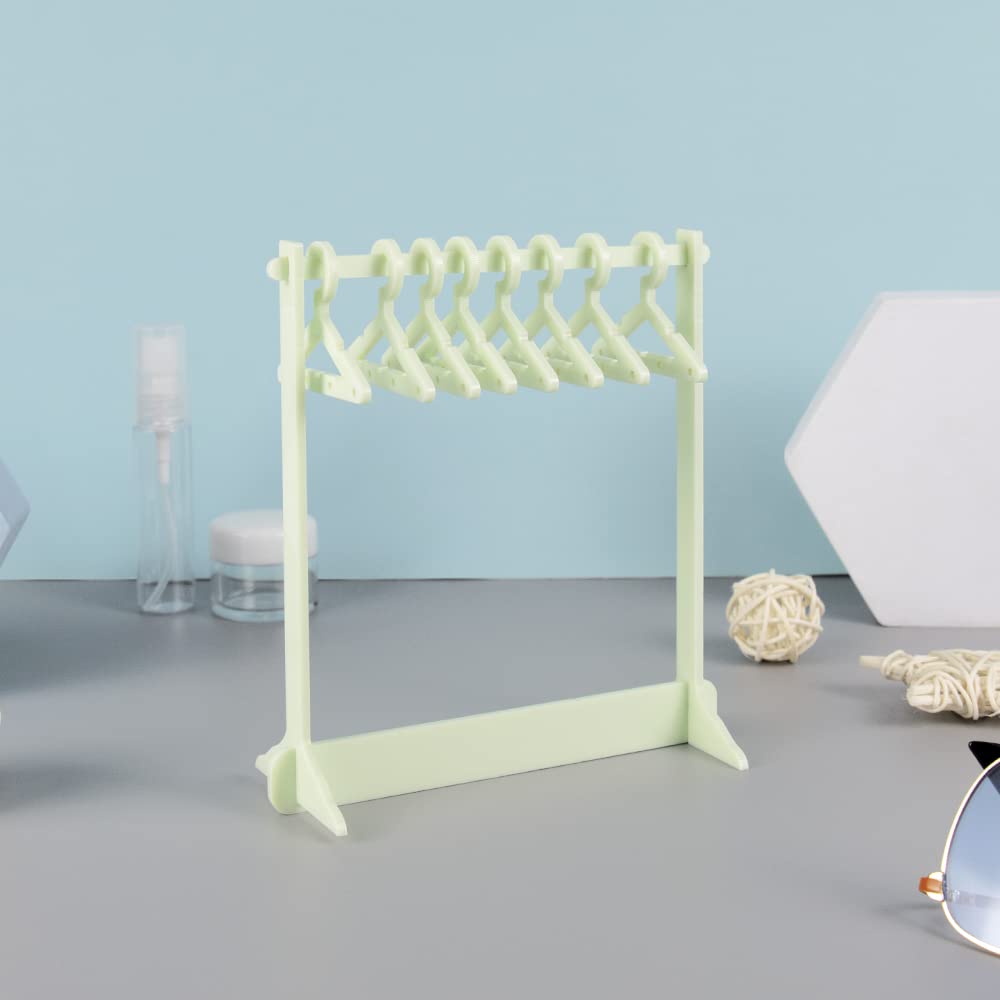 NatSumeBasics Green Earring Holder Stand Clear Acrylic Earrings Rack Mini Hangers Display Stand Jewelry Organizer Storage for Women Girls Green