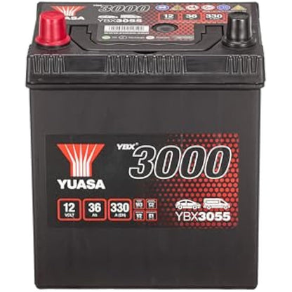 Yuasa YBX3055 12V 36Ah 330CCA Sealed Maintenance Free High Performance Car Battery