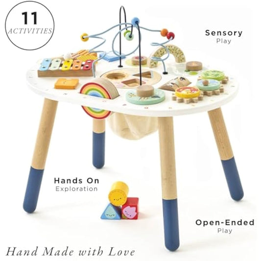 Le Toy Van PL137 Activity Table | Kids Toys-Rainbow Xylophone, Wooden Shape Sorter and more-18 Months +,Multicolor,Medium