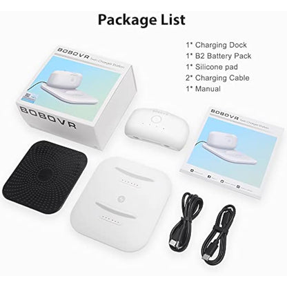 BOBOVR Twin Charger Station/Dock for B2 Battery Pack, Ultra-Thin Design, Magnetically Supply Power to 2 B2 Battery Packs at The Same Time