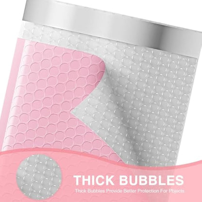 Switory 50Pcs Padded Envelopes, A5 Bubble Mailers Packaging Bags 6x9 Bubble Lined Poly Mailer Self Seal for Shipping/Packaging/Mailing, Pale Pink