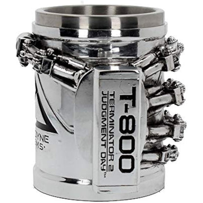 Nemesis Now B4656N9 Terminator 2 Tankard 17cm, Resin w/Stainless Steel Insert, Silver