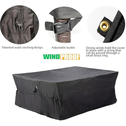 F&J Outdoors Garden Furniture Covers 274x208x84cm Large Outdoor Furniture Covers Waterproof Heavy Duty UV Resistant Tear Resistant Windproof Sectional Sofa Cover Garden Furniture Cover, Grey