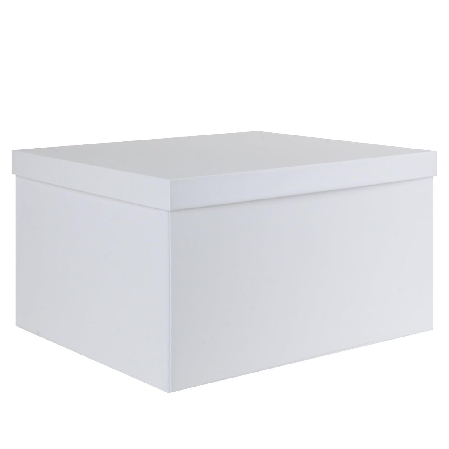KISPATTI Storage Box, White Storage Boxes with Lids 38 x 28 x 19 cm Large Storage Box with Ribbon Cardboard Storage Boxes for Home Bedroom Living