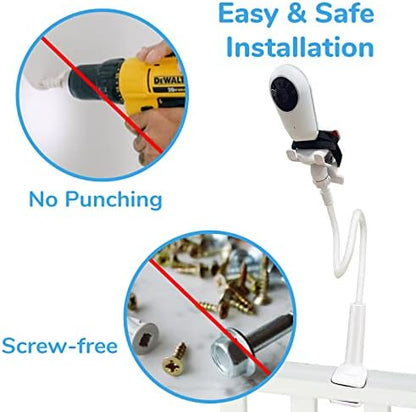 TakTark Baby Monitor Holder,Universal Baby Camera Stand Secure with Straps & Clamp to Furniture, No Drilling Required Flexible Baby Camera Mount, Compatible with Most Baby Monitors Camera