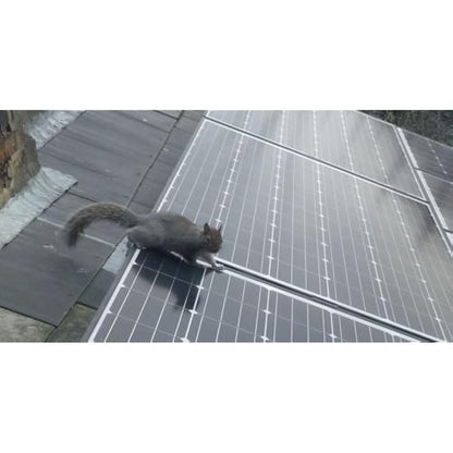 MY SQUIRREL GUARD - Solar Panel Protection - 8" Kit. 100 ft. PVC Coated Galvanized Steel Roll with 100 Aluminum Fasteners, Black