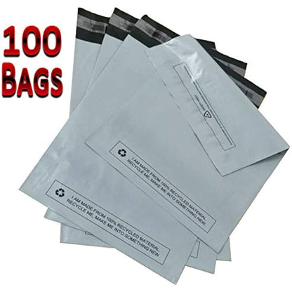 Large 100x Grey Mailing Bags 17” x 22” Polythene Self Seal Big Plastic Envelopes 100% Recyclable - Parcel Postal Postage Packaging Bags Strong Packaging Bags