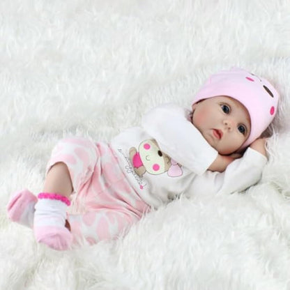ZIYIUI 22 Inch Reborn Dolls Girl Birthday Soft Silicone Vinyl Real Life Dolls Toddler Sleeping Girl Lifelike Handmade 55cm Reborn Babies Xmas Gift