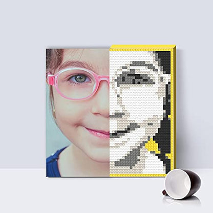 Personalized Mosaic Portrait Custom Building Kit Bricks Art Set Customized Your Own Photo Picture Constructor Gift (Large/15.7"x15.7")