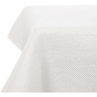 Deconovo Faux Linen Tablecloth Rectangle Water Resistant Table Cloth for Dinning 52x90in(132x229cm) White