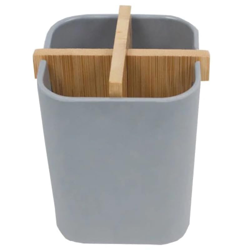 Kandid® Black Bamboo & Biodegradable Toothbrush Holder – Eco-Friendly, Water-Resistant Bathroom Organizer with Removable Divider for Toothbrushes