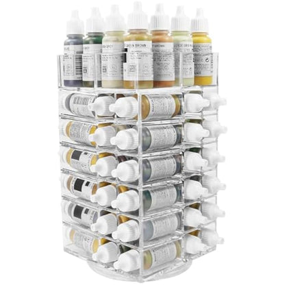Evemodel 1pc Acrylic 6-Tier Spinning Rack Paint Organizer Storage for Paint Bottle Holder Shelf SN02