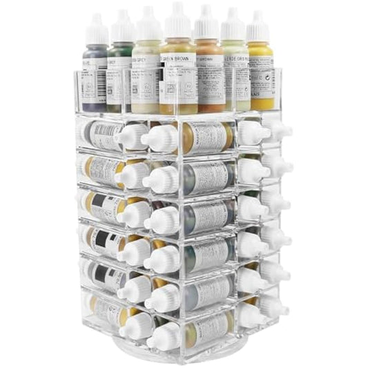 Evemodel 1pc Acrylic 6-Tier Spinning Rack Paint Organizer Storage for Paint Bottle Holder Shelf SN02