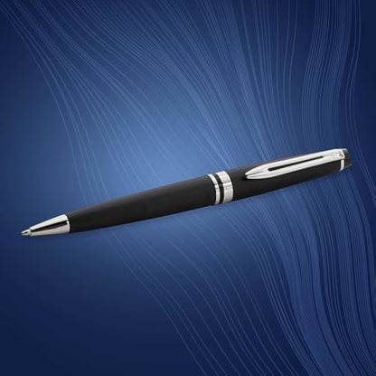 Waterman Expert Ballpoint Pen | Matte Black with Chrome Trim | Medium Tip | Blue Ink | Gift Box