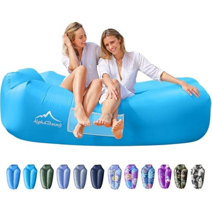 AlphaBeing Inflatable Lounger - Best Air Lounger Sofa for Camping, Hiking - Ideal Inflatable Couch for Pool and Festivals - Perfect Inflatable Beach Chair for Adults