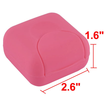 Sourcingmap Plastic Houseware Travel Mini Soap Dish Box Holder Case Container Pink