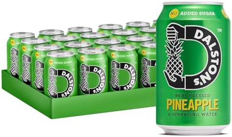Dalston's Sparkling Pineapple Soda (24 x 330ml) - Real Pressed Pineapple & Sparkling Water - 49 Kcal - No Added Sugar - No Artificial Sweeteners - Healthy Alternative - Low Calorie - Vegan