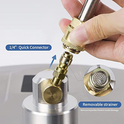 20" Pressure Washer Surface Cleaner with 4 Wheels, Stainless Steel Housing & 1/4" Quick Connector, Power Washer Attachment with 2 Extension Wands, 2 Replacement Nozzles, 4000 PSI (20inch)