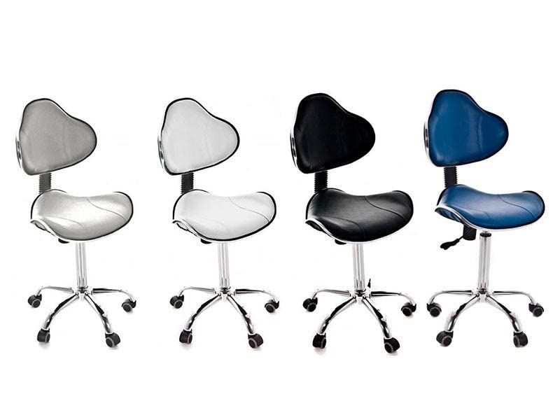 QUIRUMED Ergonomic stool with gas lift and 5 wheels. Silver