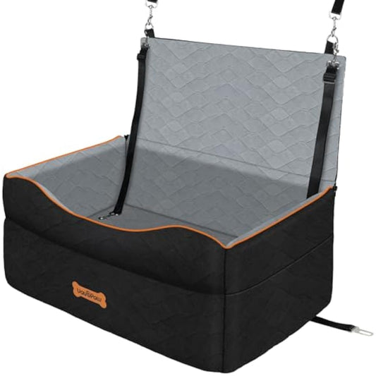 VavoPaw Dog Car Seat, Dog Booster Car Seat for Dogs Under 50Lbs Medium or 2 Small Dogs under 25Lbs, Waterproof Cars Pet Bed with Thick Cushion & Safety Leash, Removable Pet Cars Seats for Travel