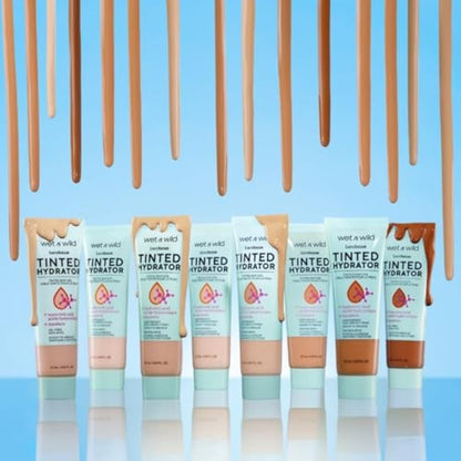Wet n Wild, Bare Focus Tinted Hydrator, Tinted Moisturiser with Hyaluronic Acid, Lightweight Formula with Semi-Matte Finish for Oily Skin, Sheer to Medium Coverage, Tan