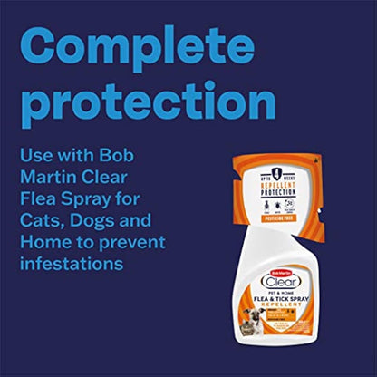 Bob Martin Clear Spot On Flea and Tick Repellent for Cats and Kittens - Pesticide-Free Protection (6 Pipettes)