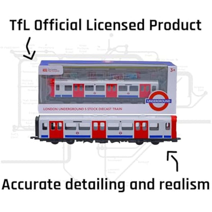 Officially Licensed London Underground Tube Train Diecast Model - Realistic Diecast Metal Toy for Kids and Collectors - Transport for London
