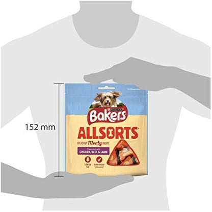 Bakers Allsorts Chicken, Beef and Lamb Dog Treats 98g (Pack of 6)