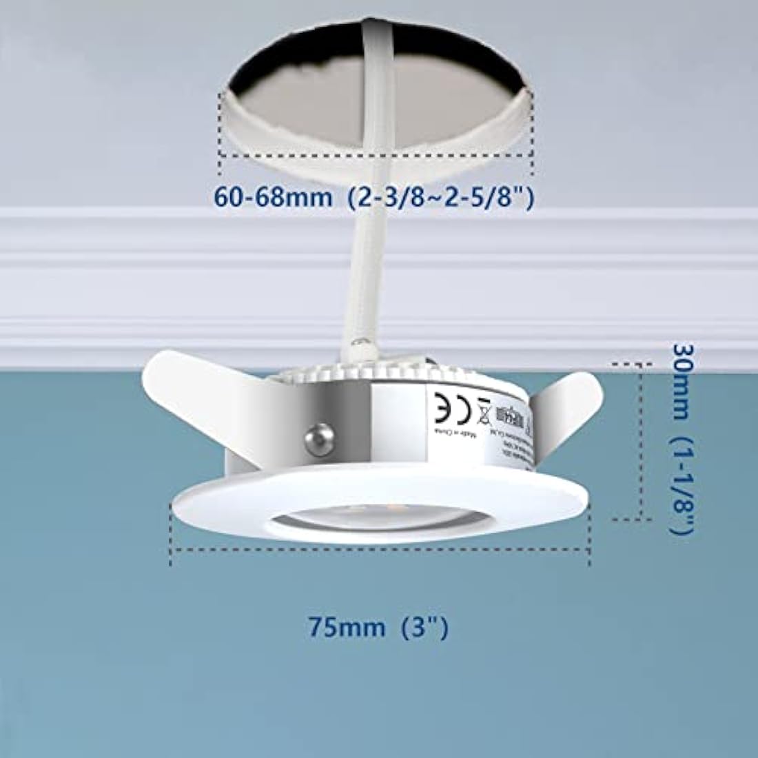 HiBay 6X 5W Recessed Ceiling Spot Lights Ultra Thin LED Spotlights Kitchen Bathroom Downlights Warm White 240V Down Light for 60-68mm Cutout Hole
