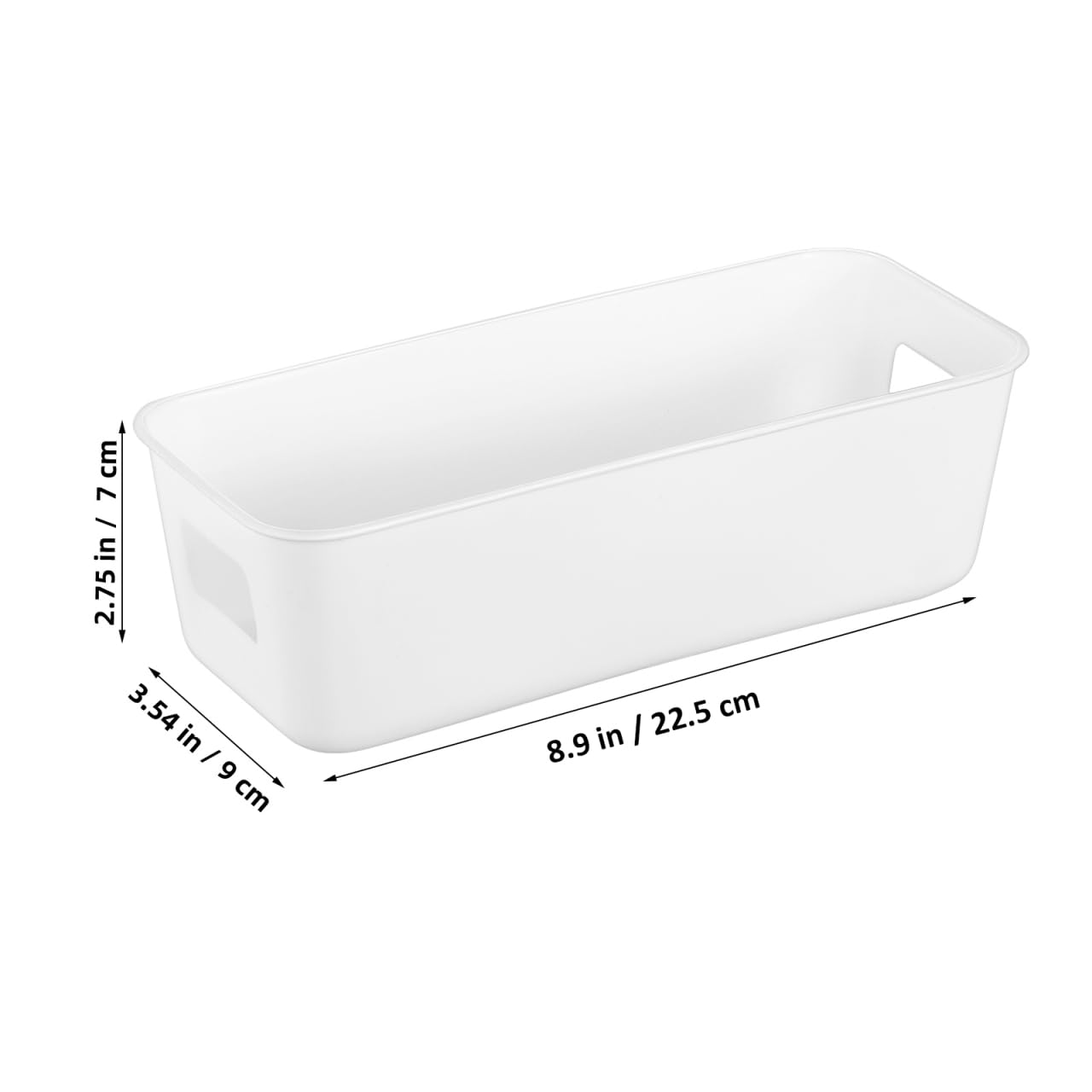 Hanabass 8 Pcs Plastic Storage Bins Thin Rectangle Box for Kitchen Pantry Organisation Bathroom Organiser Storage Boxes for Shelves White