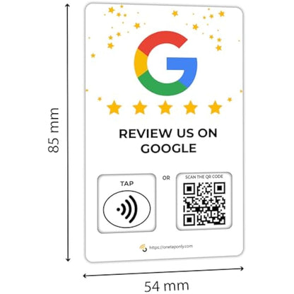 7 Social Tap Cards | Review QR Code | Contactless Review Card | NFC Tap Card | Unlimited Use NFC Cards
