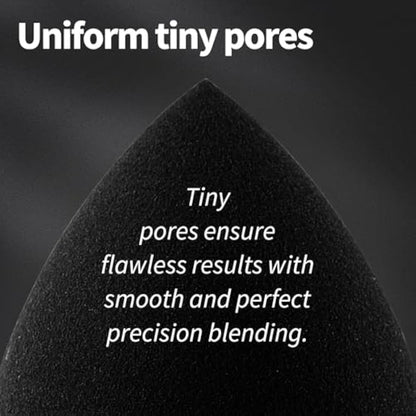 BEAKEY Makeup Sponge Set, Foundation Blending Beauty Sponge, Makeup Applicator Flawless for Liquid, Cream, and Powder, Latex Free and Vegan Makeup Sponges-5 Pcs Black
