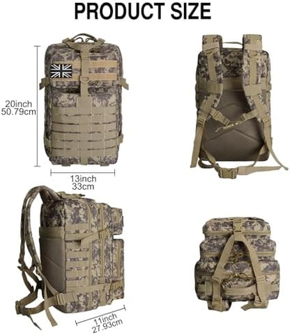 WOLT | Tactical Backpack for Men 45L Military Backpack Large 3 Day Assault Pack Rucking Backpack for Survival Hiking