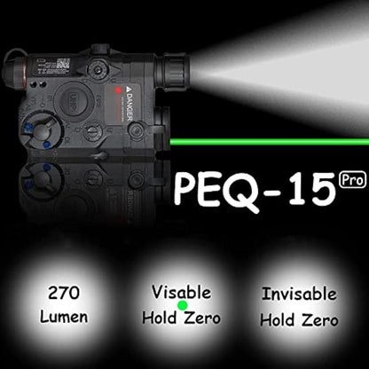 Zhongren Tactical PEQ Box PEQ-15 Battery Case Red+ White LED Flashlight for Airsoft Paintball Hunting AEG GBB CQB